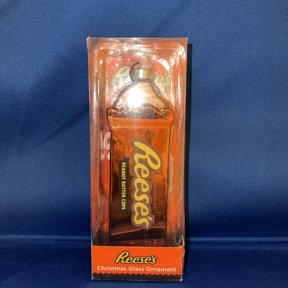 Reese's Peanut Butter Cups Christmas Glass Ornament 6"